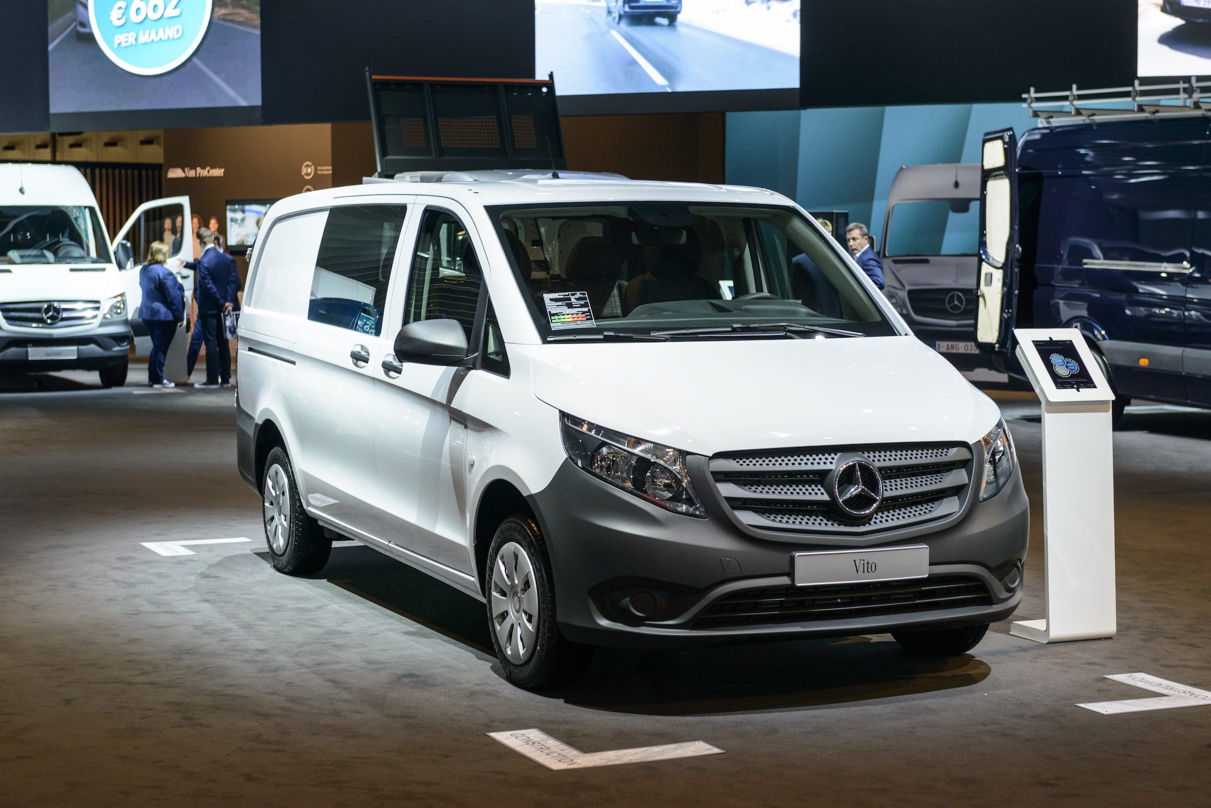 Mercedes-Benz Metris panel van light commercial vehicle on display at Brussels Expo