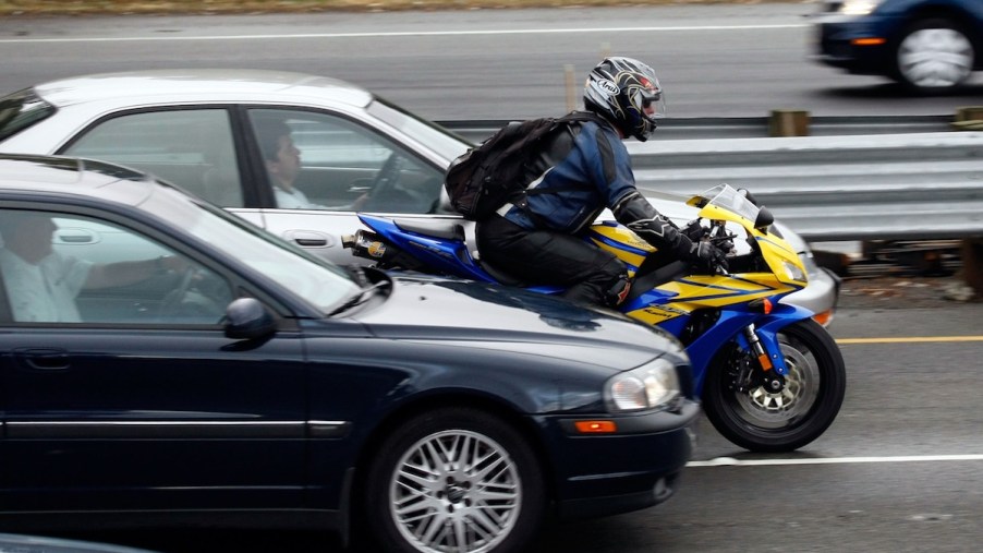 Motorcycle on highway