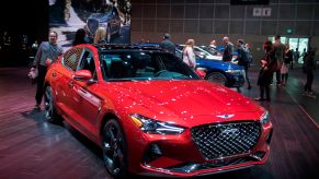 The Genesis G70 car on display during the AutoMobility LA event, at the 2019 Los Angeles Auto Show