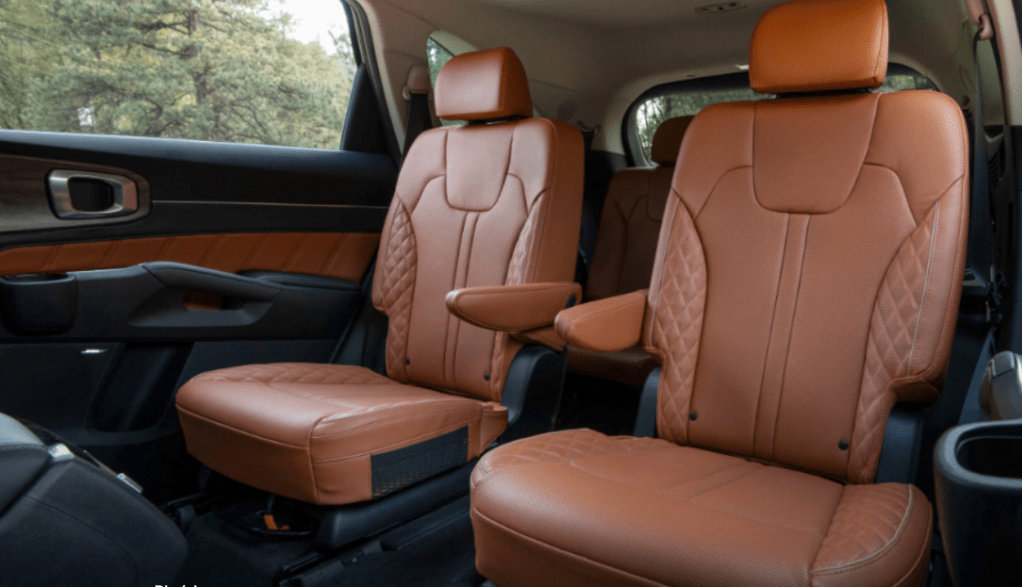 A 2021 Kia Sorento with a leather Interior