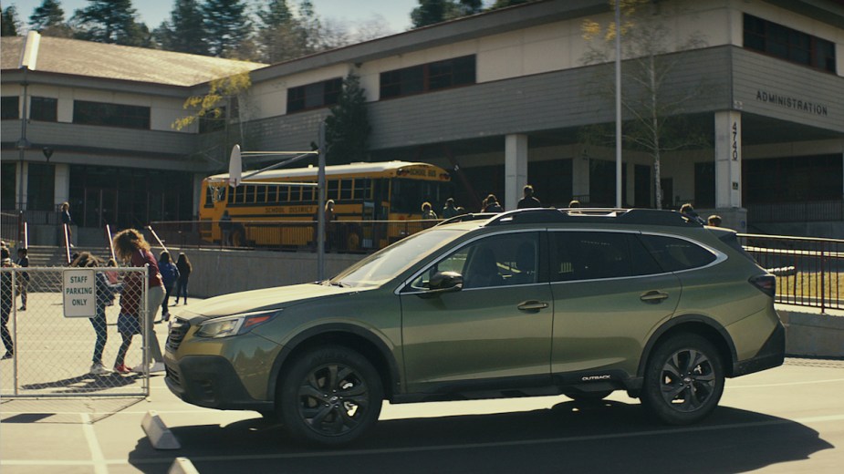 Subaru Outback commercial at the school