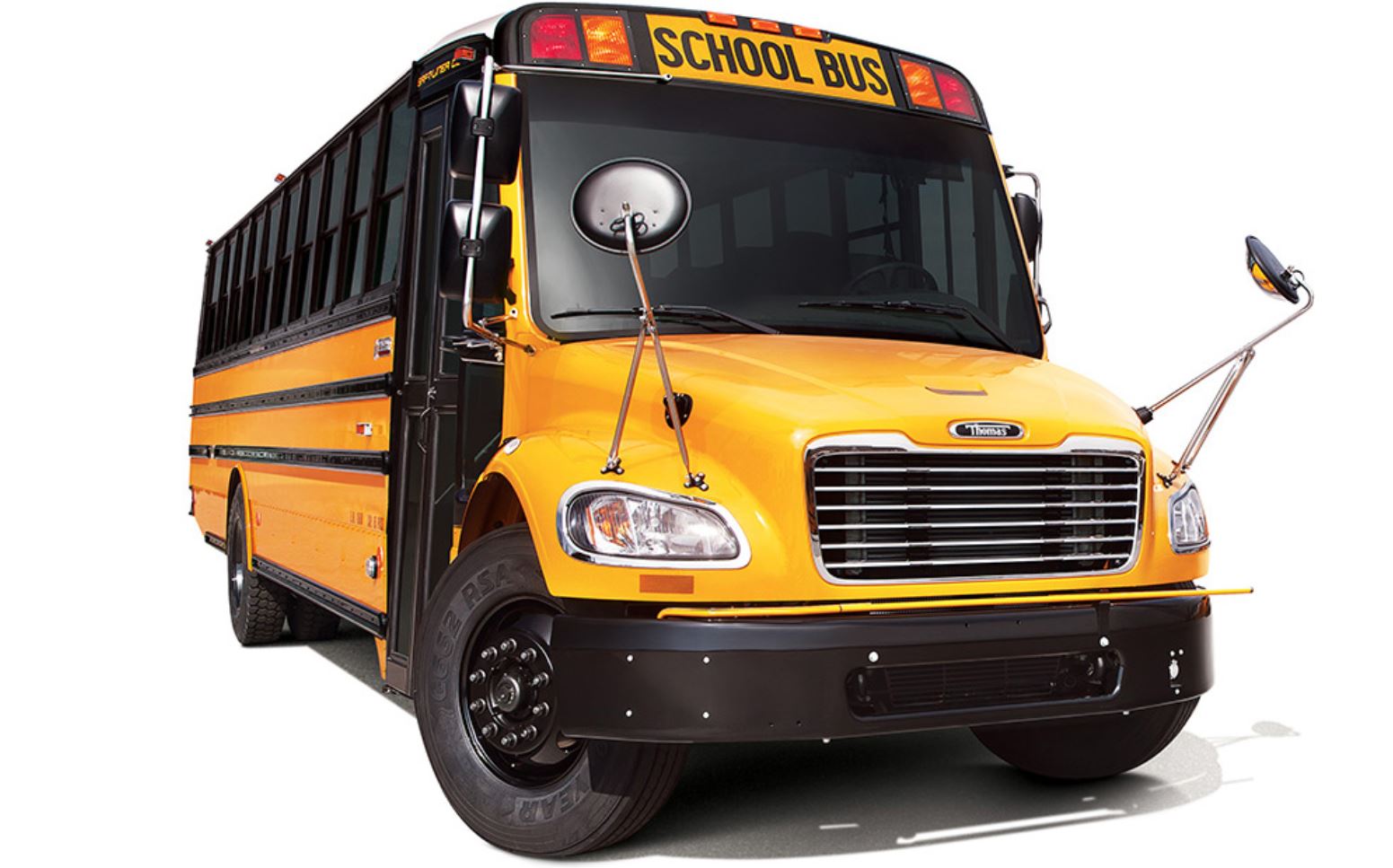 The yellow 2020 Safe-T-Liner school bus.