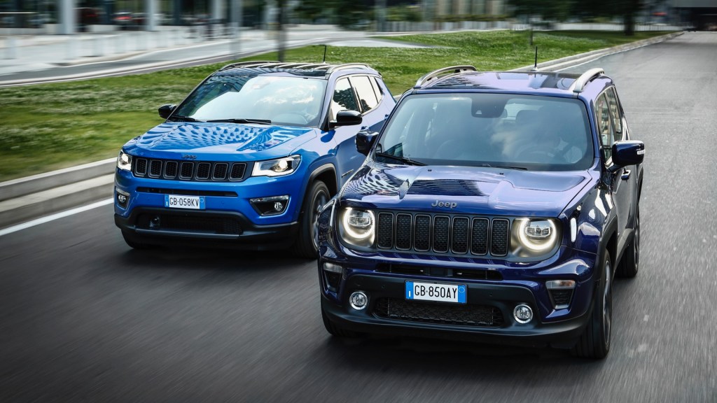 The Plug-In Hybrid Jeep Compass and Renegade parked outside