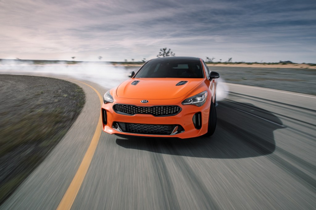 The Kia Stinger is an affordable sporty sedan with rear-wheel drive.