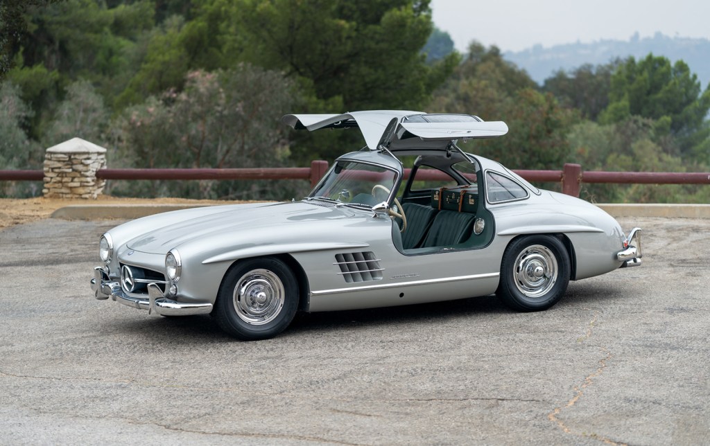 1957 Mercedes-Benz 300 SL Gullwing with its doors up