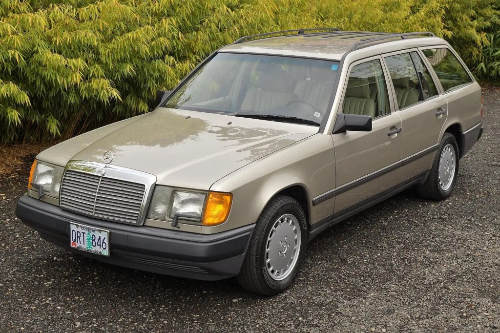 A tan 1987 W124 Mercedes-Benz 300TD wagon