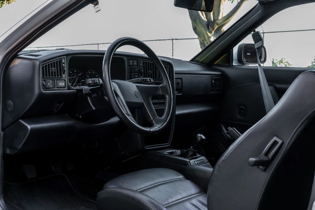 The front seats and dashboard of a 1990 Volkswagen Corrado