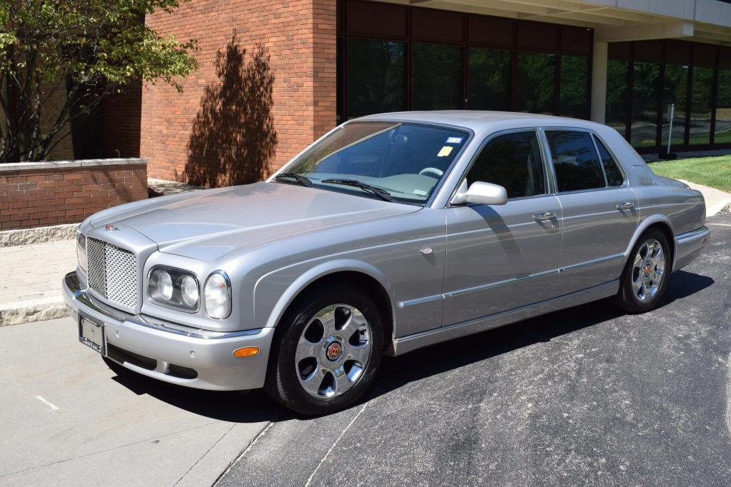 A silver 2001 Bentley Arnage Red Label
