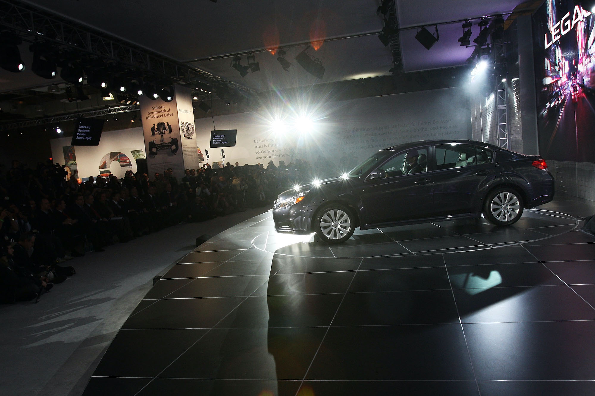 The new Subaru 2010 Legacy is debuted during the press preview for the New York Auto Show