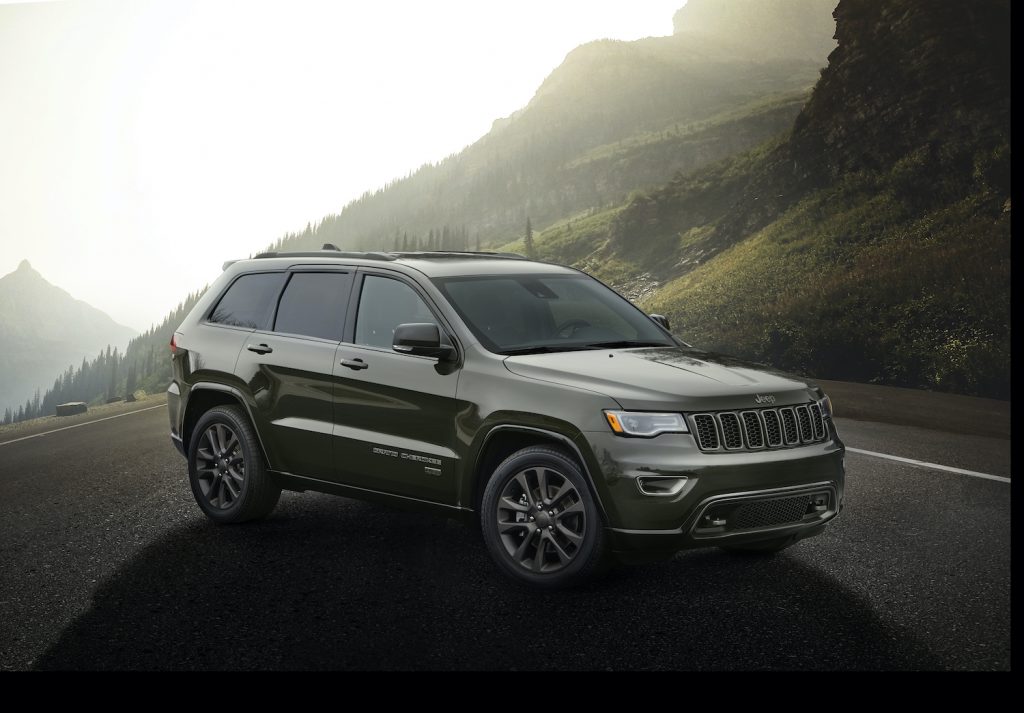 A Jeep Grand Cherokee in the mountains