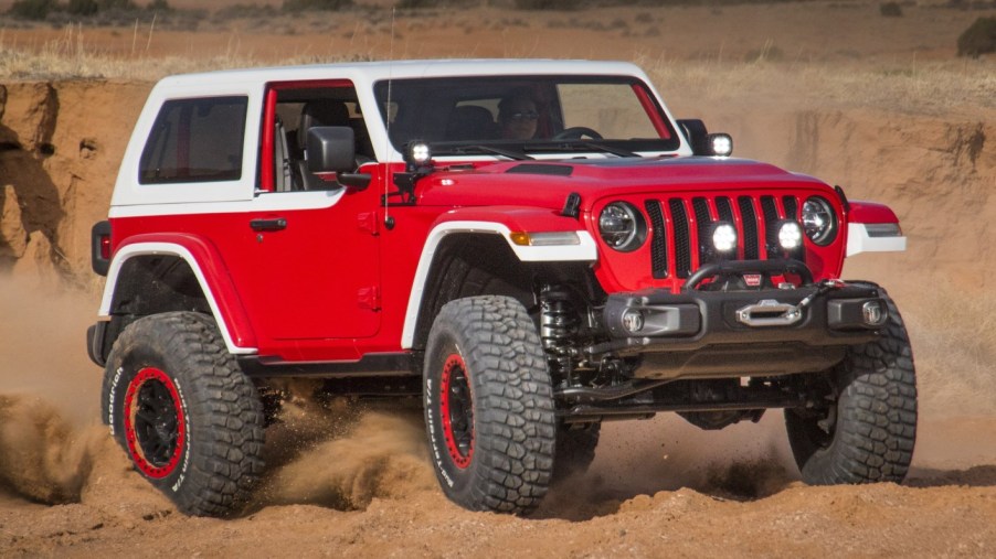 Red Jeepster Concept from 2020 in Moad, UT