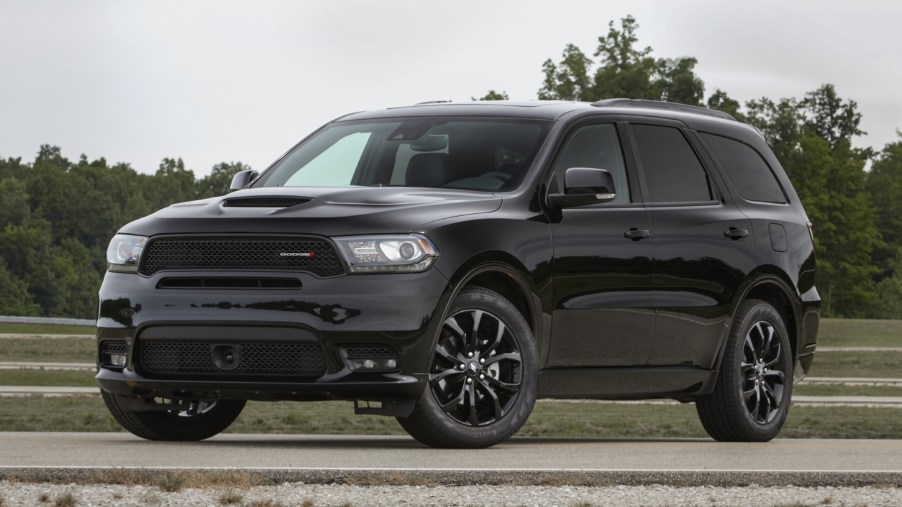 2020 Dodge Durango parked outside with trees in the background