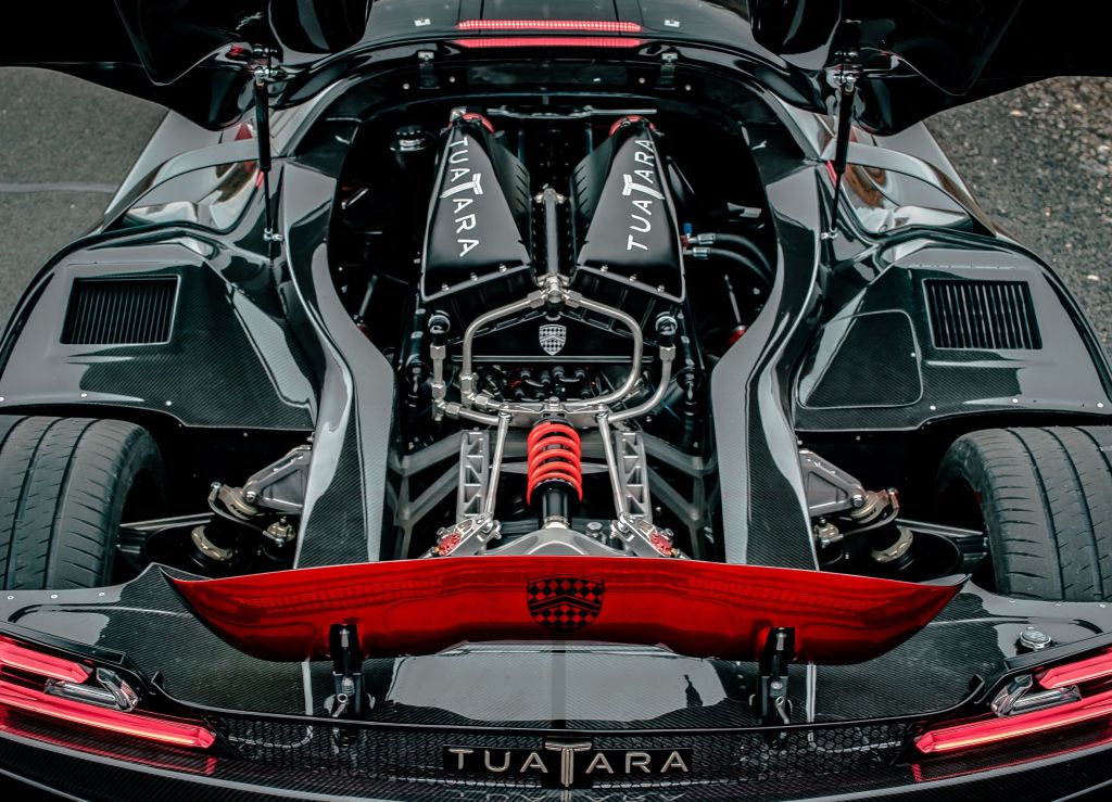 The 2020 SSC Tuatara's 5.9-liter twin-turbocharged V8