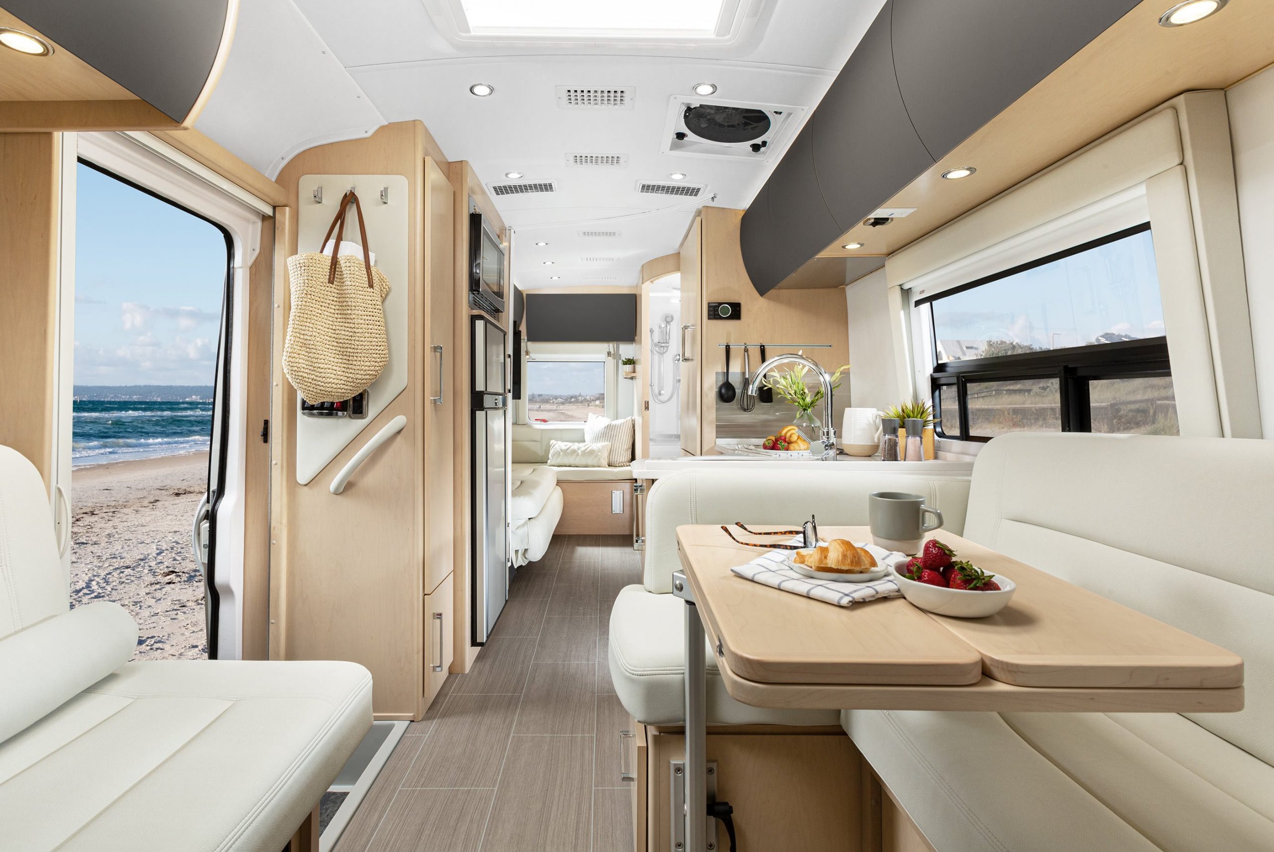 The interior of the 2020 Serenity camper van by Leisure Travel Vans