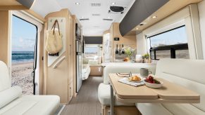 The interior of the 2020 Serenity camper van by Leisure Travel Vans