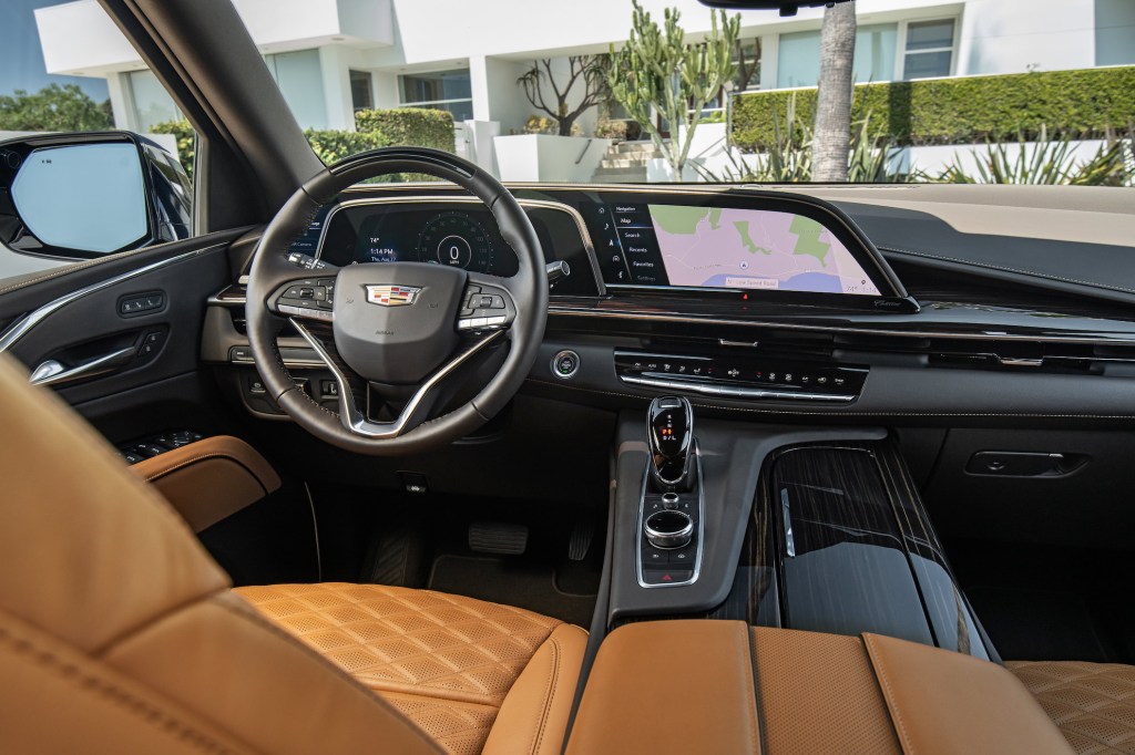 The new 2021 Cadillac Escalade showcases an industry first 38” diagonal curved OLED display and available Super Cruise.