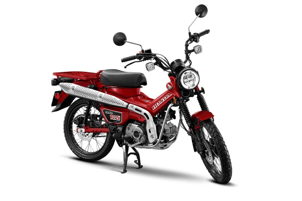 A red 2021 Honda Trail125 ABS