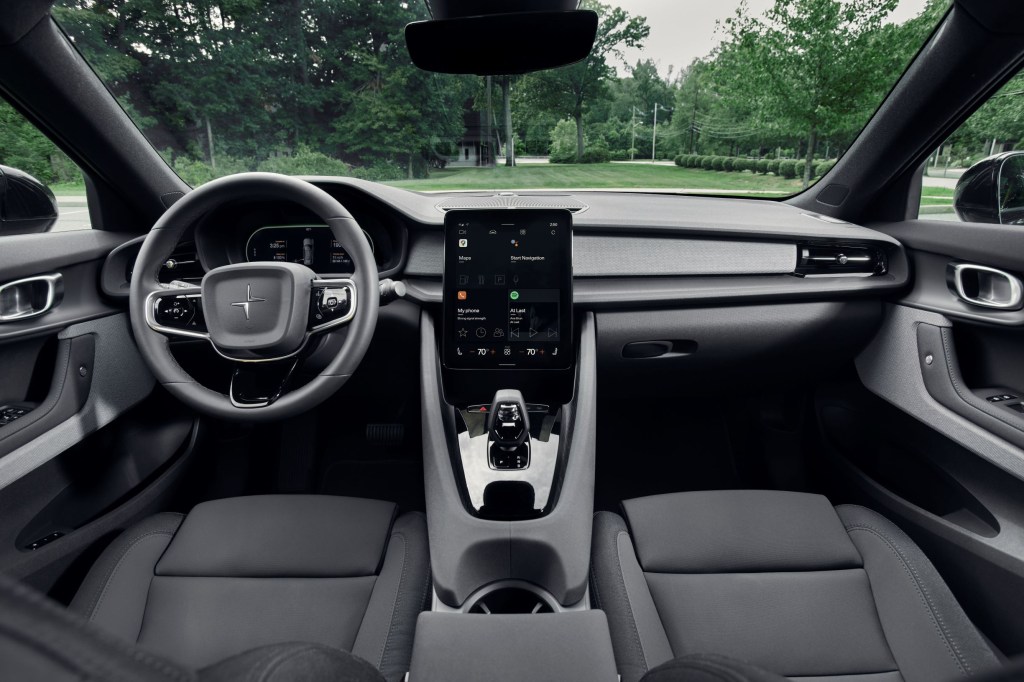The 2021 Polestar 2's front interior