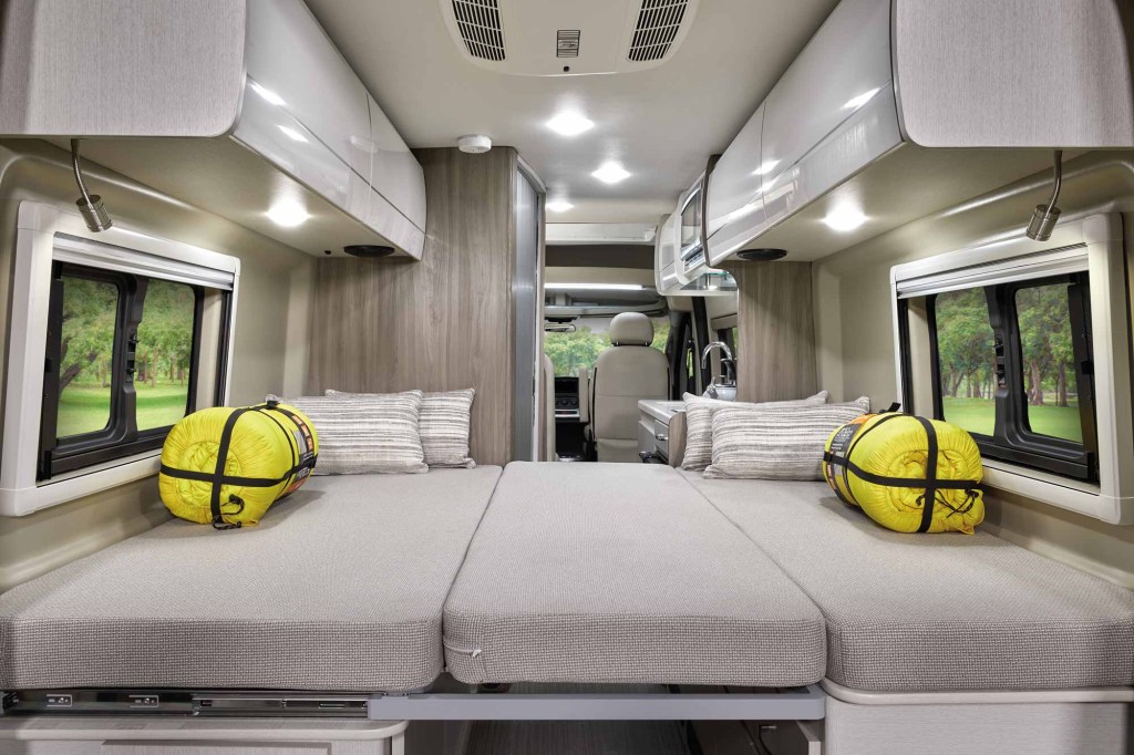 A view inside the 20AT floorplan of the 2021 Thor Motor Coach Tellaro Class B camper van