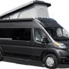 The exterior of a black 2021 Thor Motor Coach Tellaro Class B RV