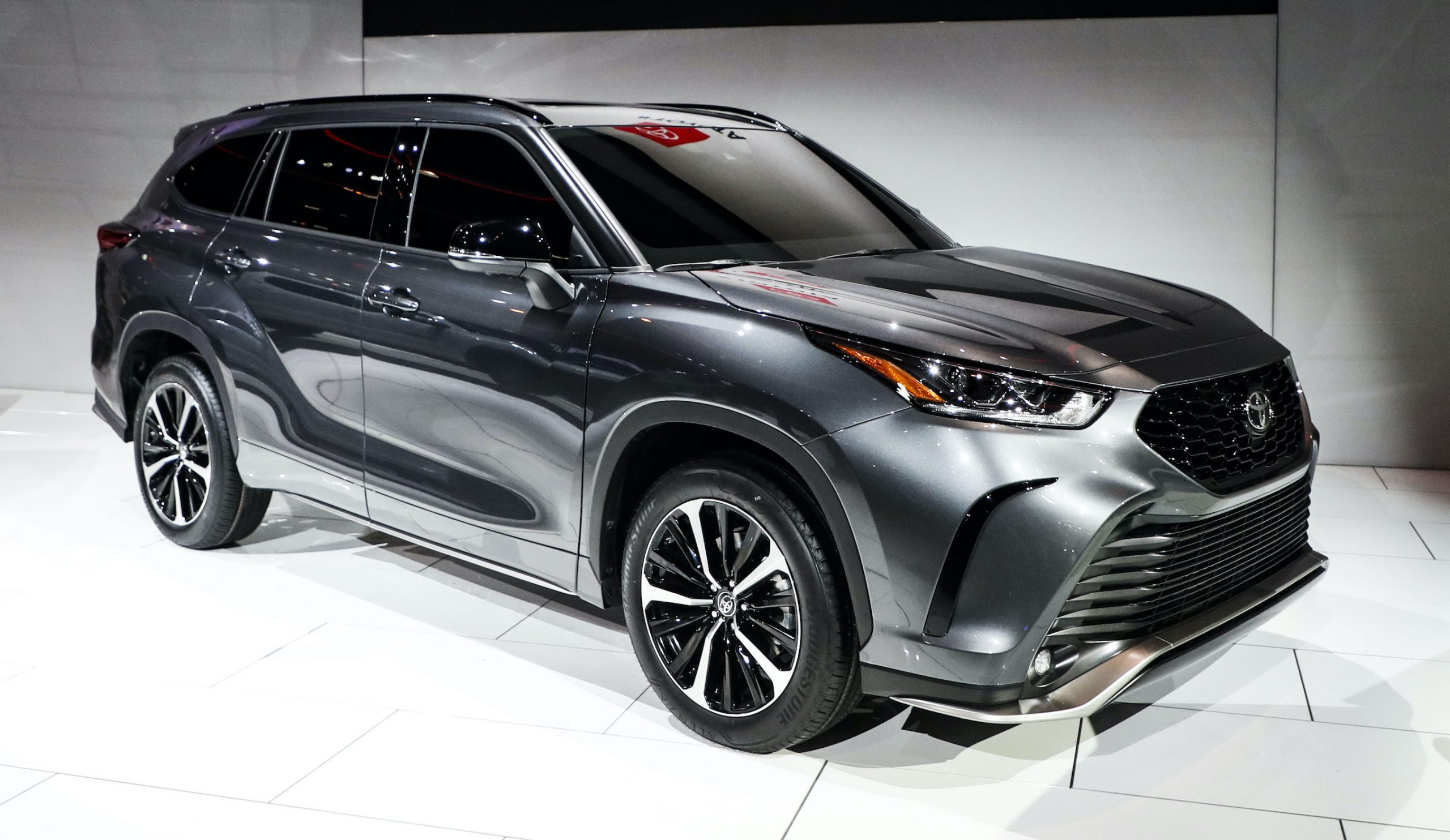 Toyota's 2021 Highlander XLE is displayed at the 2020 Chicago Auto Show Media Preview