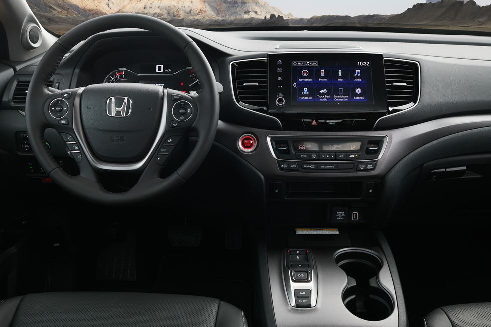 interior of one of the most reliable 2021 compact pickup trucks, the Honda Ridgeline 