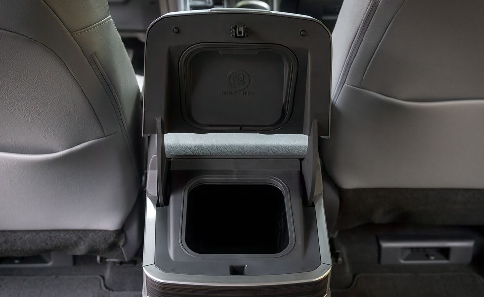 A 2021 Sienna with a cooler in the console area.
