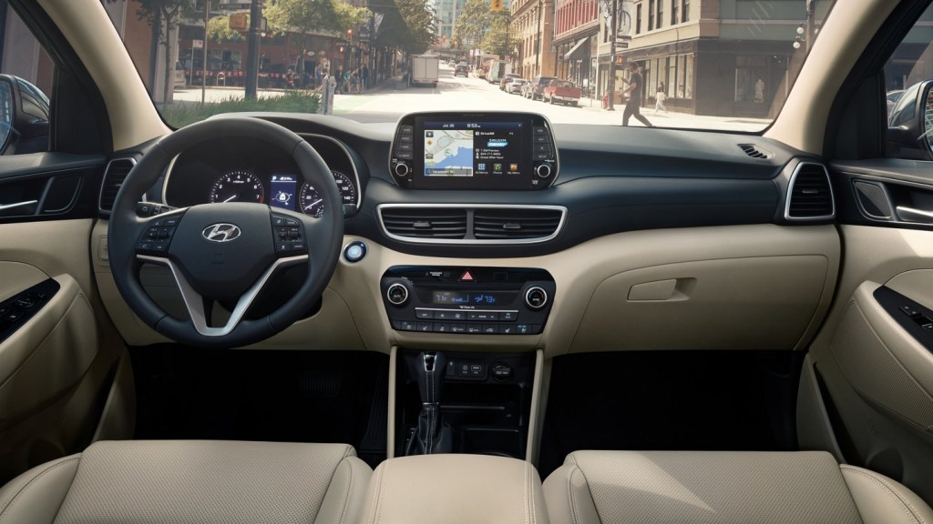 The front seats of a 2021 Hyundai Tucson