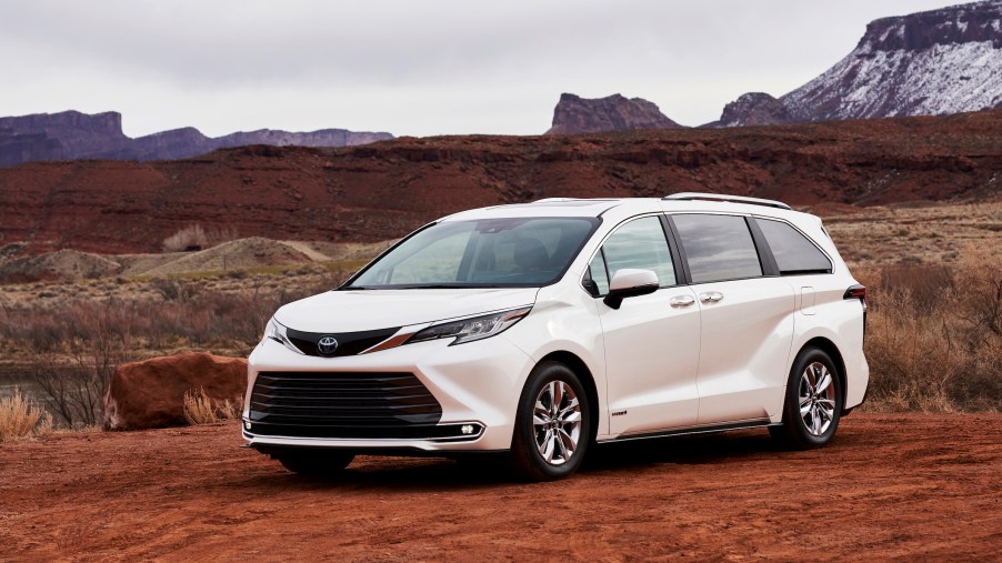 The 2021 Toyota Sienna Limited trim parked in the desert
