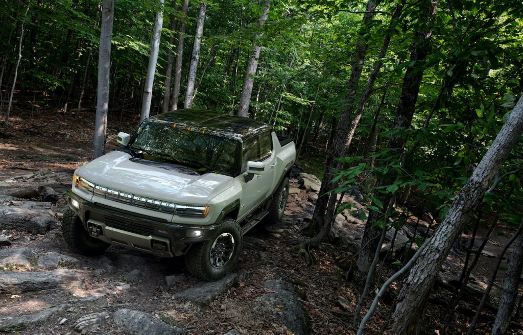 The GMC Hummer EV is an all-electric pickup truck.