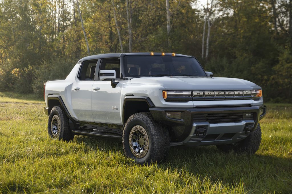 The GMC Hummer EV is an all-electric pickup truck.