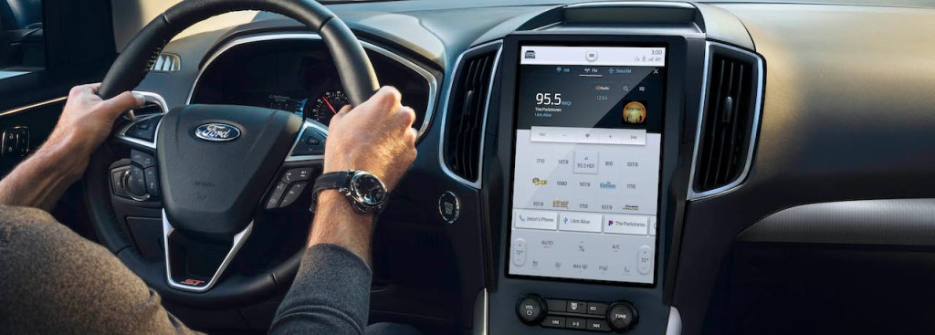 A 2021 Ford Edge with the new 12-inch touchscreen display.