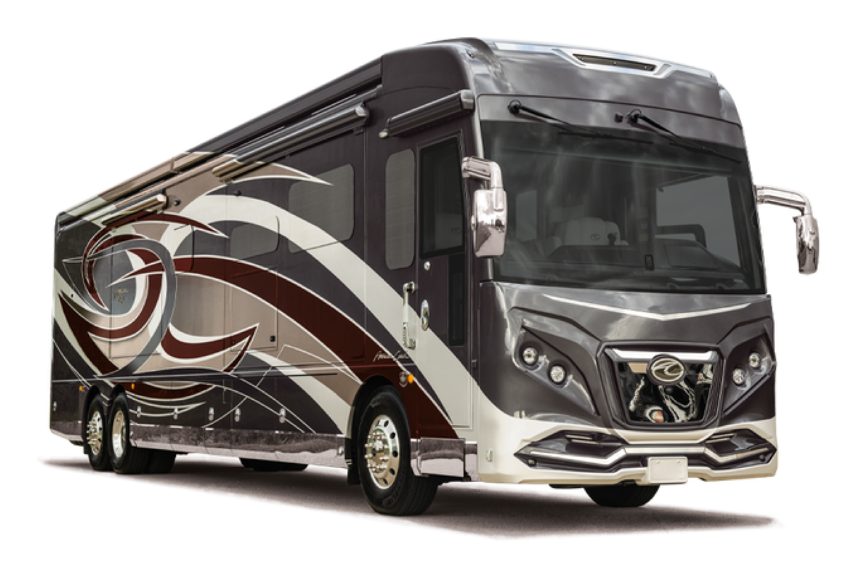 The American Eagle RV is a bus-like vehicle.