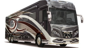 The American Eagle RV is a bus-like vehicle.