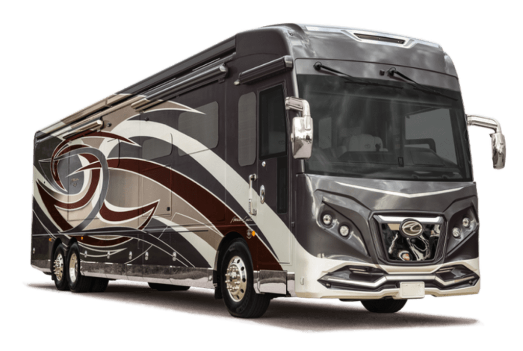 The American Eagle RV is a bus-like vehicle.