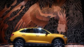 An Audi Q3 Sportback car is on display during 2020 Beijing International Automotive Exhibition