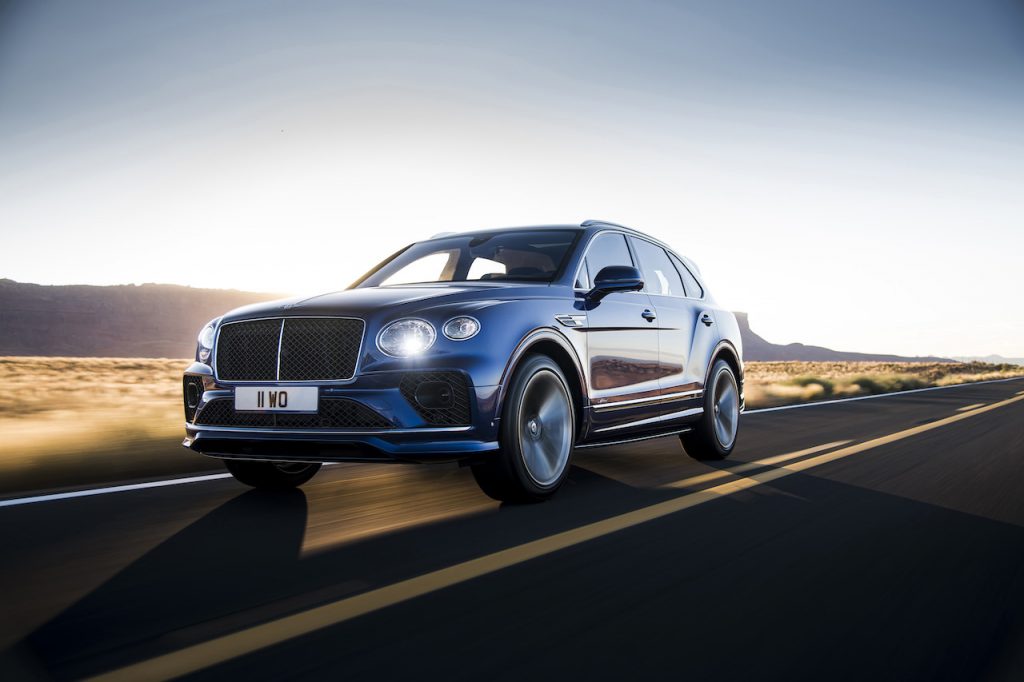 A photo of the Bentley Bentayga on the road.