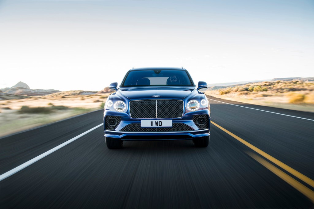 A photo of the Bentley Bentayga on the road.