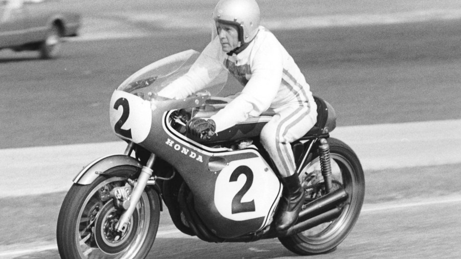 Dick “Bugsy” Mann finally won the Daytona 200 motorcycle classic at Daytona International Speedway on a Honda CB750. His victory was also the first win by a Honda in AMA