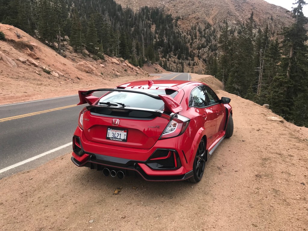 A rear view of the Civic Type R 