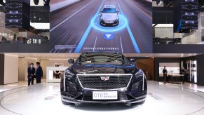 A Cadillac CT6 car is on display during 2020 Beijing International Automotive Exhibition