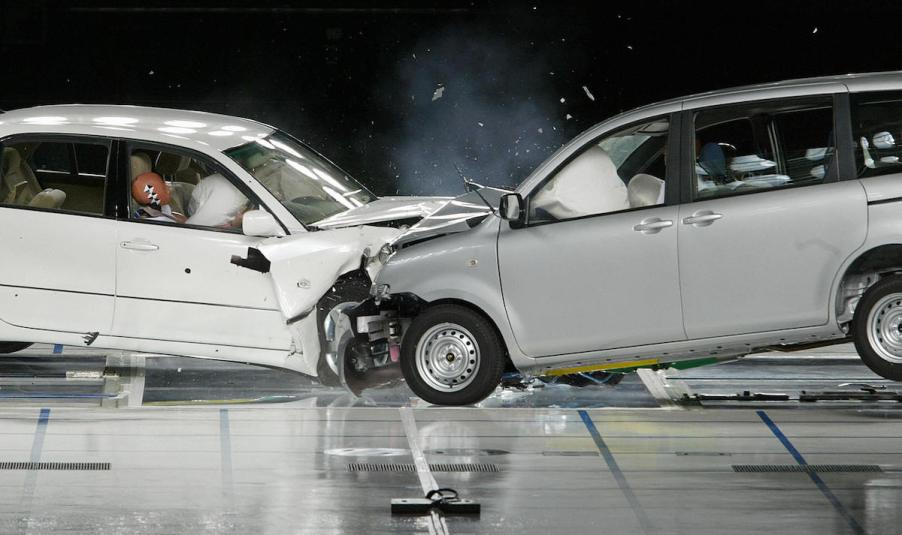 two cars crashing