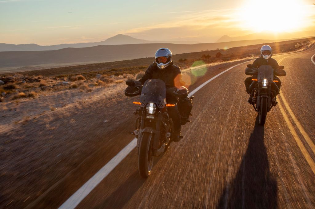 Charley Boorman and Ewan McGregor ride their Harley-Davidson LiveWires in 'Long Way Up'