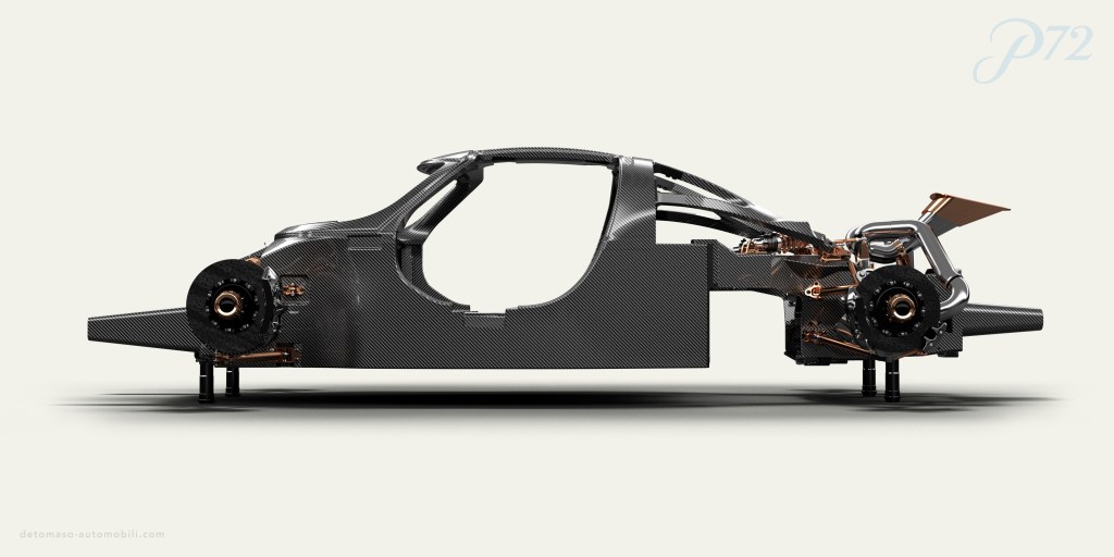 The carbon monocoque chassis of the De Tomaso P72