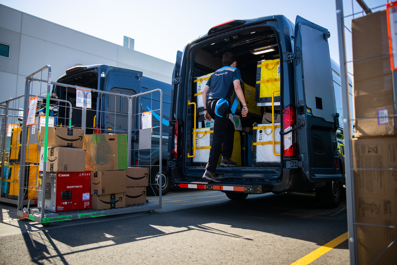 Amazon's fleet of vans consists of a mix of Ford Transit and Mercedes Sprinters.