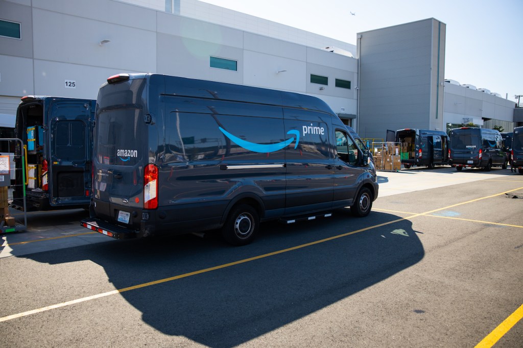 Amazon's fleet of vans consists of a mix of Ford Transit and Mercedes Sprinters.