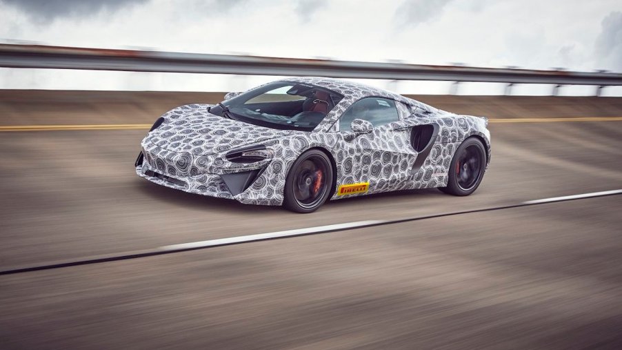 McLaren posted a photo of an upcoming hybrid supercar on Twitter.