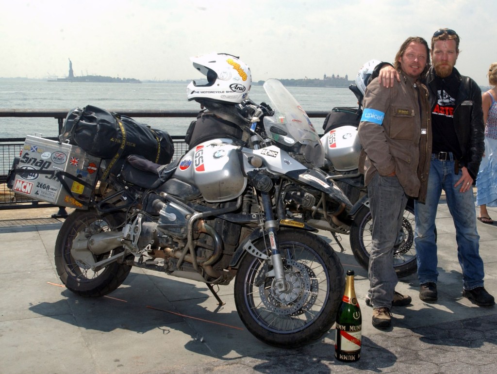 Ewan McGregor and Charley Boorman with a Long Way Round BMW R 1150 GS