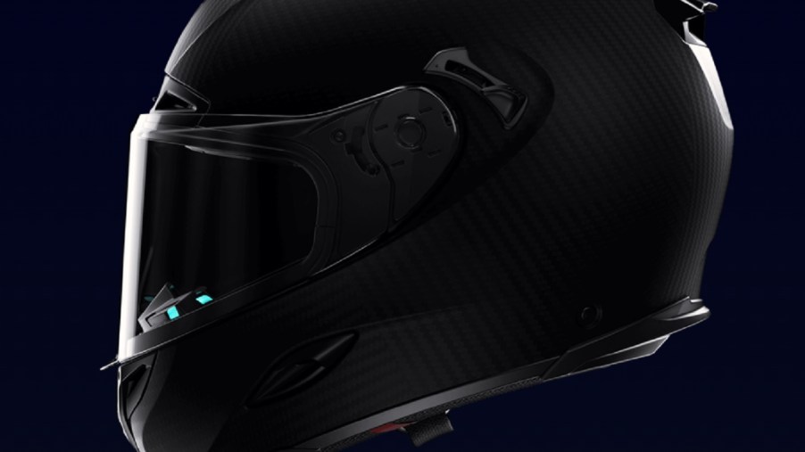 The side view of the Forcite MK1 smart motorcycle helmet