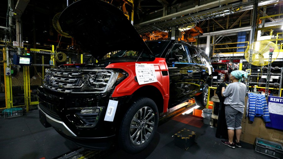 The all-new 2018 Ford Expedition SUV goes through the assembly line at the Ford Kentucky Truck Plant